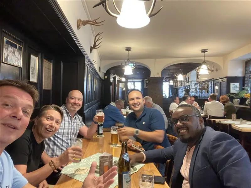 Derick with colleagues in Germany