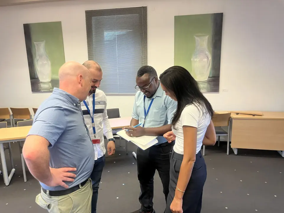 Derick with colleagues in Germany